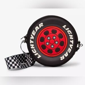 BNWT Loungefly Disney Pixar Cars Lightning McQueen Tire Figural Crossbody Bag